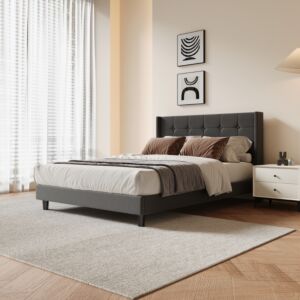 سرير مفرد يوتال - رمادي غامق 140x200