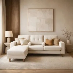 Royal Linen Corner Sofa - Beige
