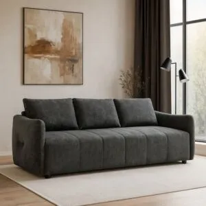 كنبة روكستا - 3 مقاعد 225 سم - رمادي غامق