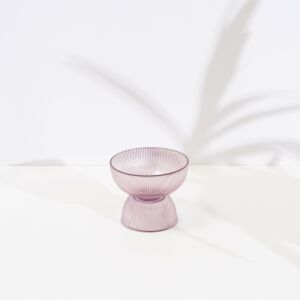 وعاء تقديم بقاعدة دوباي من الزجاج - بنفسجي , حجم وسط