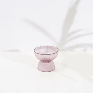 وعاء تقديم بقاعدة دوباي من الزجاج - بنفسجي , حجم وسط