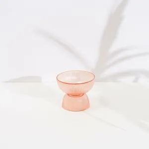 وعاء تقديم بقاعدة  دوباي من الزجاج - برتقالي , حجم وسط