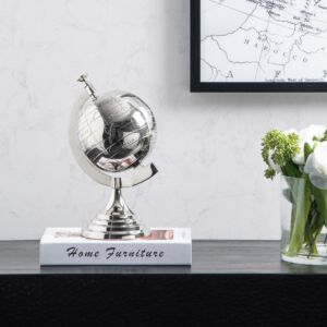 تحفة ديكور جينتل للكرة الأرضية حجم صغير  -  فضي