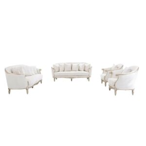 طقم كنب هيروم - 4 قطع - بيج وذهبي