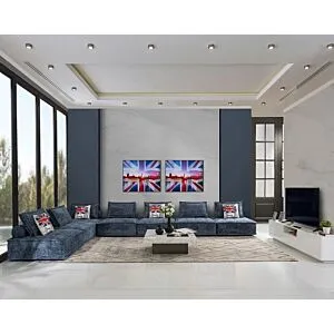 طقم كنب زاوية ريندا - ازرق