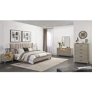 Blaken King Size Bedroom Set 193X203 cm - Light Beige