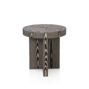 طاولة جانبية مقلمة كريستا - ابيض واسود