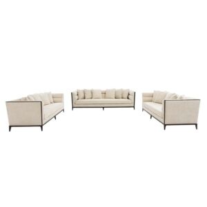 طقم كنب ناتيفا - 3 قطع - بيج وبني