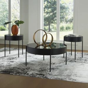 طقم طاولة قهوة 3 قطع أردولين - اسود