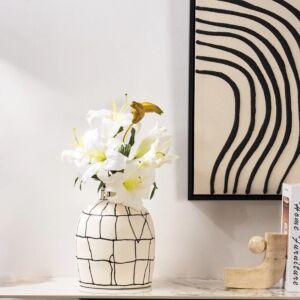 فازة حجم صغير بايكيا - ابيض واسود