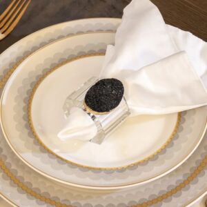 حلقة مناديل مائدة فيدران - شفاف واسود