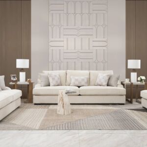 كنبة 3 مقاعد بورل - بيج