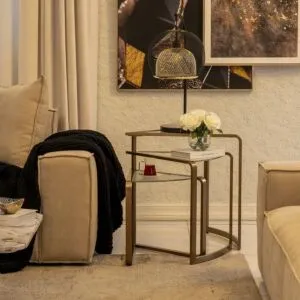 طقم طاولات جانبية متداخلة 3 قطع امورينو - ذهبي