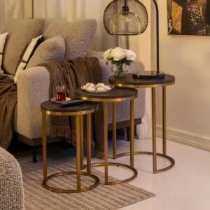 طقم طاولات جانبية متداخلة 3 قطع كافو