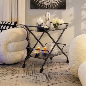 عربة خدمة بافونا - أسود ورمادي