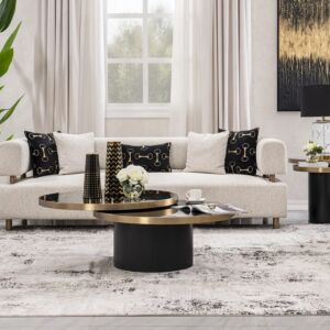 طاولة قهوة فيرنلاي - اسود وذهبي