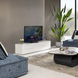 طاولة تلفزيون ميرو - ابيض