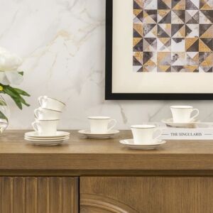 طقم فنجان شاى مع صحون 80 مل - لوستار