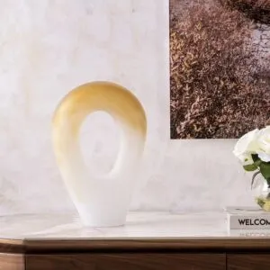 تحفة ديكور فنية حجم كبير كادري - ابيض