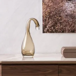 تحفة ديكور فنية زجاجة كوبالي حجم كبير - بني