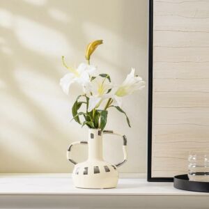 فازة لاتافولا حجم صغير - بيج وفضي