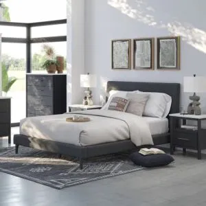 سرير كادموري كينغ 150X200 سم - أسود