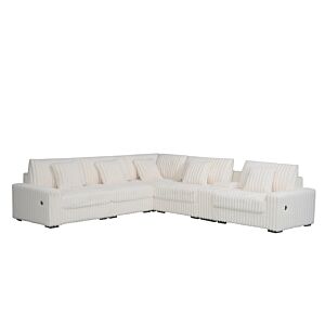 كنب زاوية أوفراثين - 6 قطع - أبيض