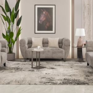 كنبة 2 مقعد فيستون - رمادي فاتح