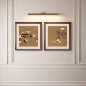 طقم لوحات جدارية روزاليا - قطعتين - بني