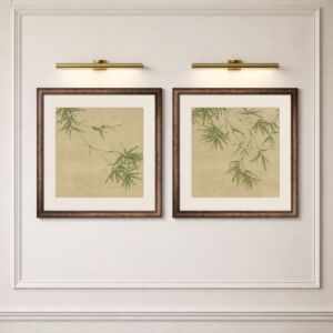 طقم لوحات جدارية مارسيل - قطعتين - بيج واخضر