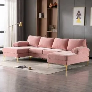 كنب زاوية شكل حرف L ريناي - زهري