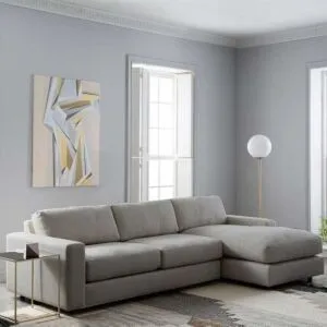 كنبة زاوية شكل حرف L اليرون - رمادي