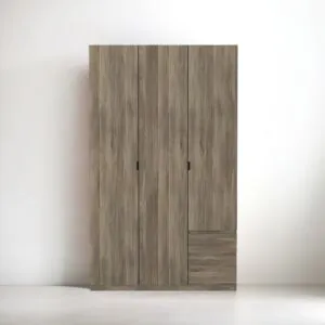 دولاب ملابس 3 ابواب كورا إلم كوڤ - رمادي غامق