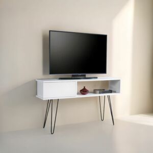 طاولة تلفزيون لارو إلم كوف خشبية أبيض - 120x68x29 سم