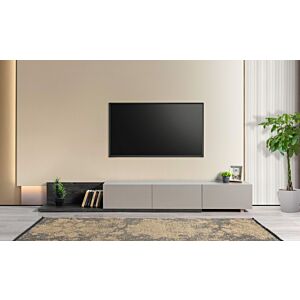 طاولة تلفزيون إنسيتي - أسود خشبي ورمادي