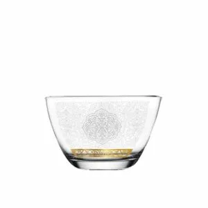 طقم زبادي زجاج ماسار مذهب 6 قطع