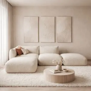 كنب زاوية مارسيليا - بيج فاتح