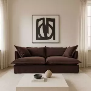 كنبة روتانا - 3 مقاعد - بني