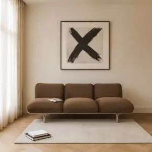 كنبة شوريا - 3 مقاعد - بني