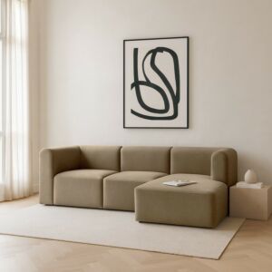 كنبة زاوية كينا - 3 قطع - بني