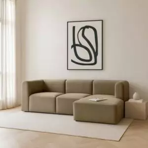 كنبة زاوية كينا - 3 قطع - بني