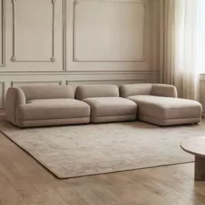 كنبة زاوية رينغو - 3 قطع - بني