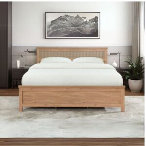 طقم غرفة نوم كينغ 5 قطع راتان 180x200سم - بني فاتح