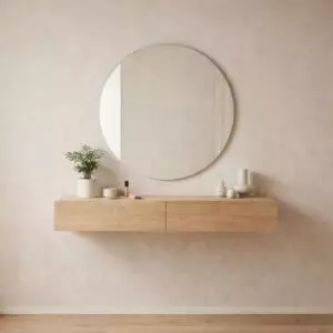 طاولة تزيين درجين بدون مرآة ماستيلا - بيج