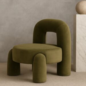 كرسي مفرد مخمل ميوكا - أخضر