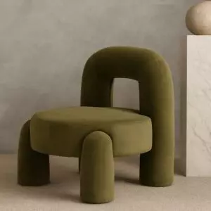 كرسي مفرد مخمل ميوكا - أخضر