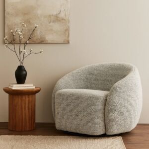 كرسي دوار ريمون - رمادي وابيض