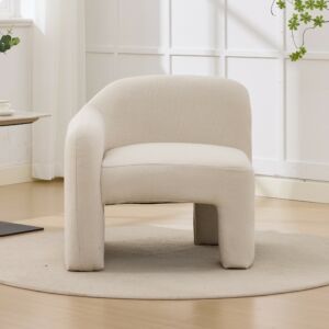 كرسي مفرد ذراع يمين يمال - بيج فاتح