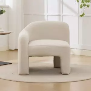 كرسي مفرد ذراع يمين يمال - بيج فاتح