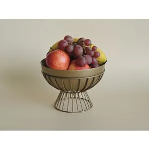 وعاء تقديم بقاعدة مع ستاند اريبيا - ذهبي